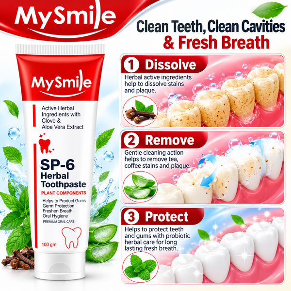 MySmile Sp6 Herbal Toothpaste 100g ( Pack of 1)