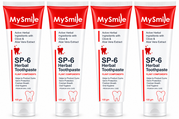 MySmile Sp6 Herbal Toothpaste 100g ( Pack of 4 )