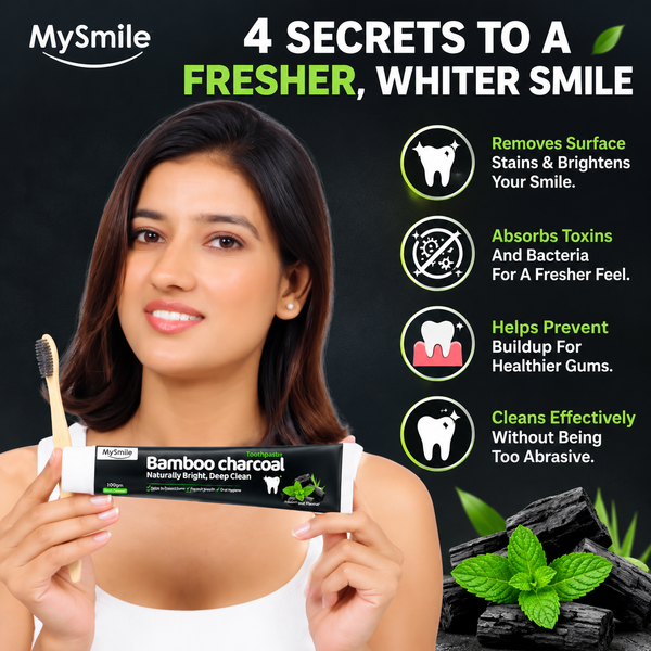 MySmile Bamboo CharCoal Toothpaste 100g ( Pack of 1 )