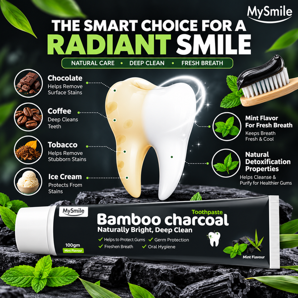 MySmile Bamboo CharCoal Toothpaste 100g ( Pack of 1 )