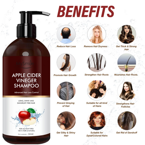 Apple Cider Vinegar Hair Shampoo | Anti-Dandruff & Shine Boost - 200ml