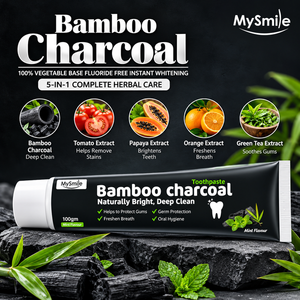 MySmile Bamboo CharCoal Toothpaste 100g ( Pack of 1 )