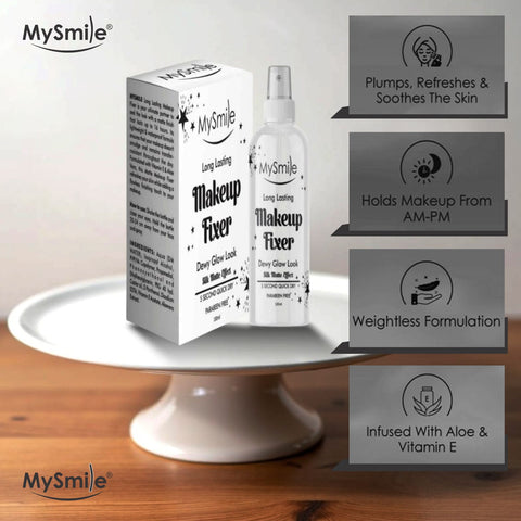MySmile Makeup Fixer with Silk Matte Effect (100ml) | Long-Lasting Oil-Free Finish